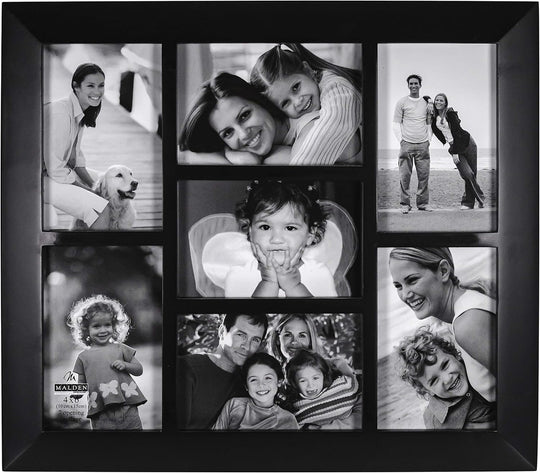 4x6 Berkeley Black 7-Opening Collage Frame