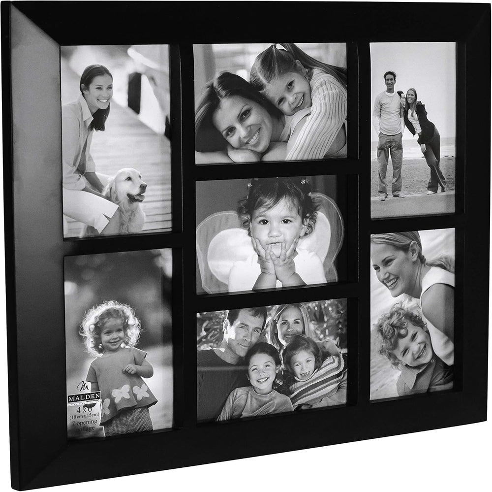 4x6 Berkeley Black 7-Opening Collage Frame