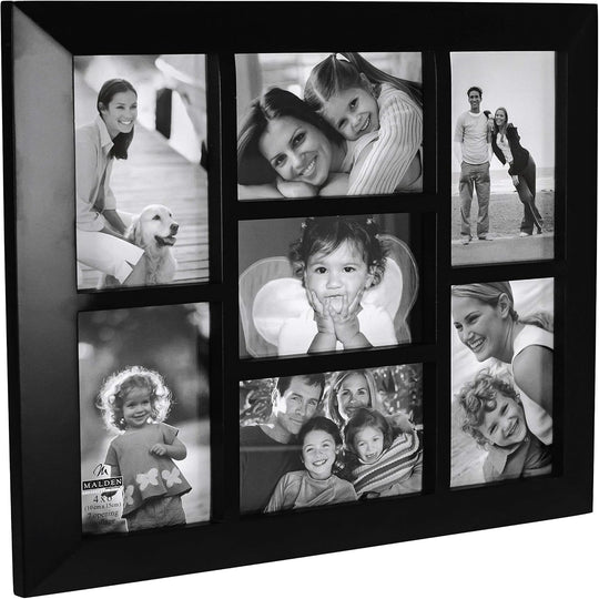 4x6 Berkeley Black 7-Opening Collage Frame