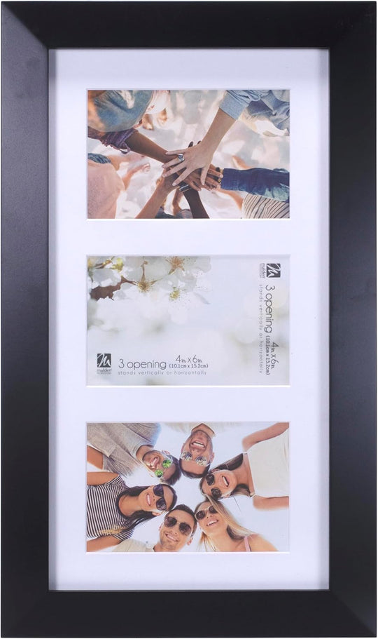 4x6 Berkely Matted Black Wood Collage Picture Frame