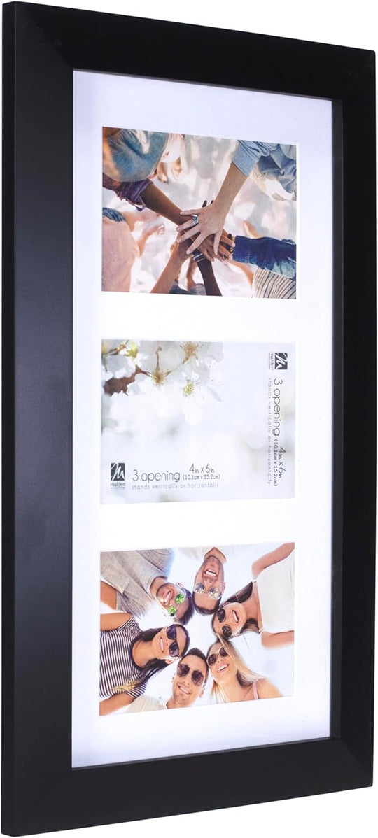 4x6 Berkely Matted Black Wood Collage Picture Frame