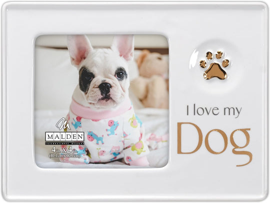 4x4 I Love My Dog Ceramic Frame