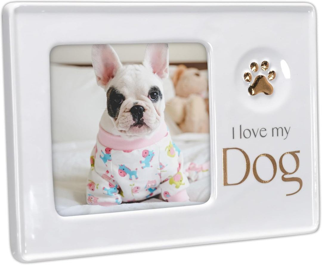 4x4 I Love My Dog Ceramic Frame