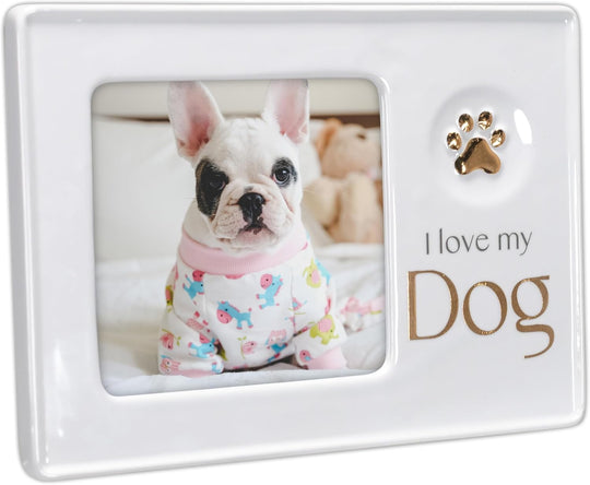 4x4 I Love My Dog Ceramic Frame