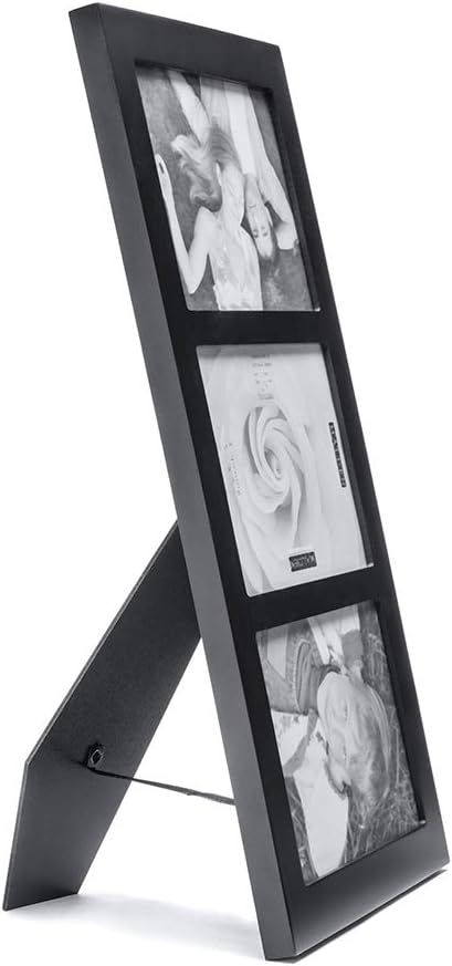 5x7 Linear Black Picture Frame with Mat