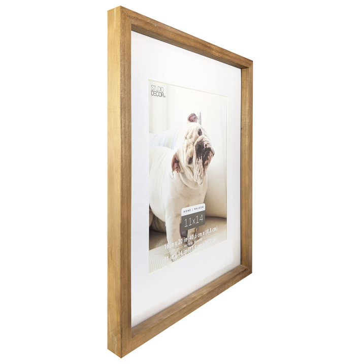 Natural Walnut Stain Wood Frame with Mat